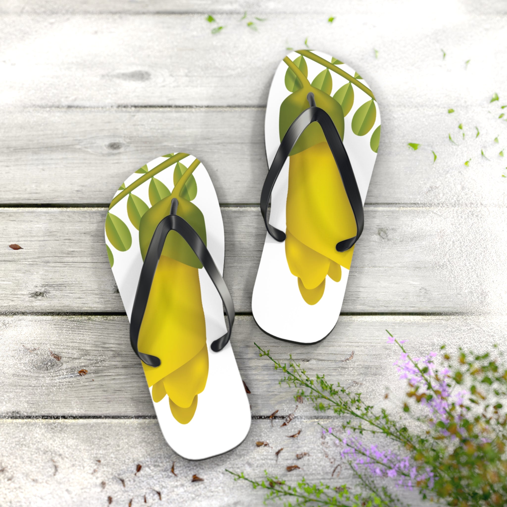 Kowhai Flower Jandals | Aotearoa New Zealand Gift