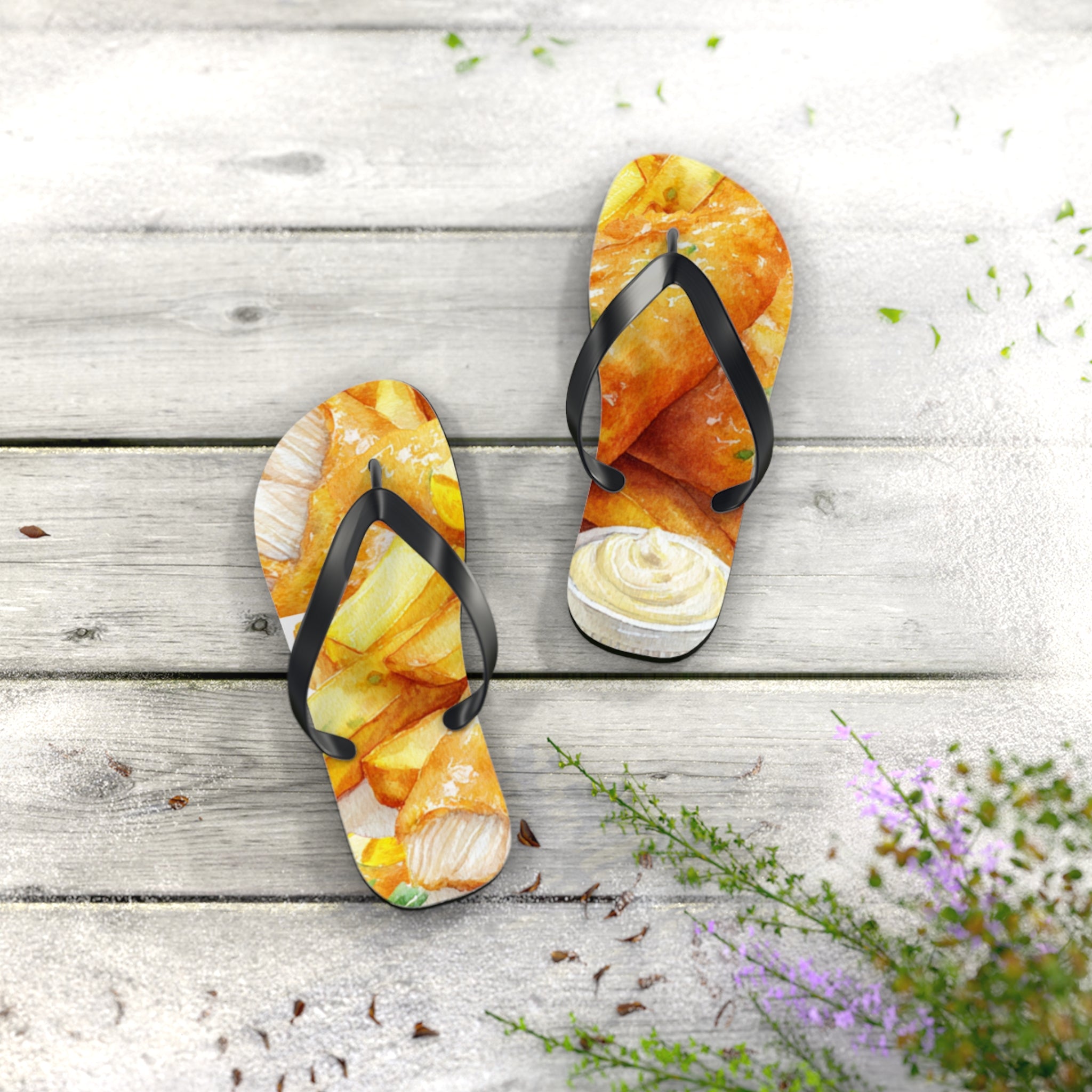 Fish 'n' Chips Jandals | Aotearoa New Zealand Quirky Design