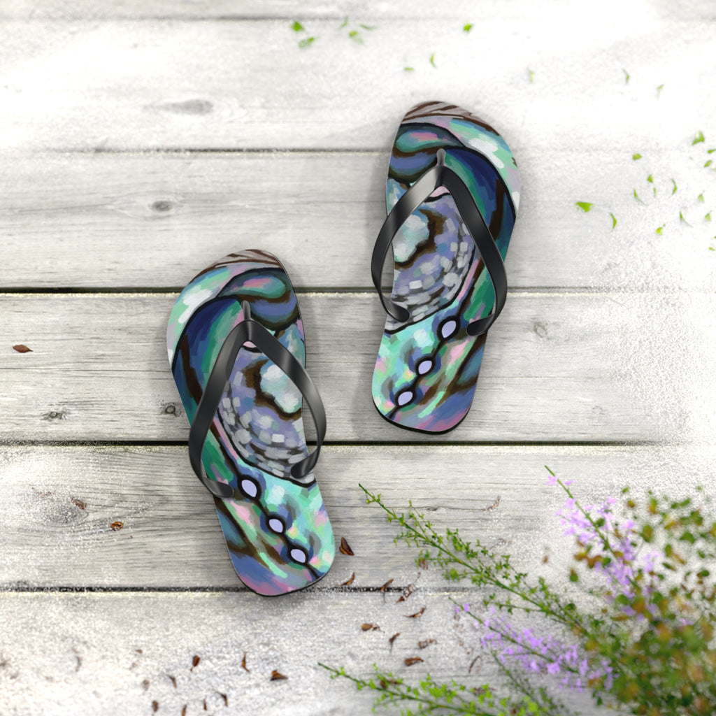 Aotearoa New Zealand Paua Print Jandals | Abalone Design