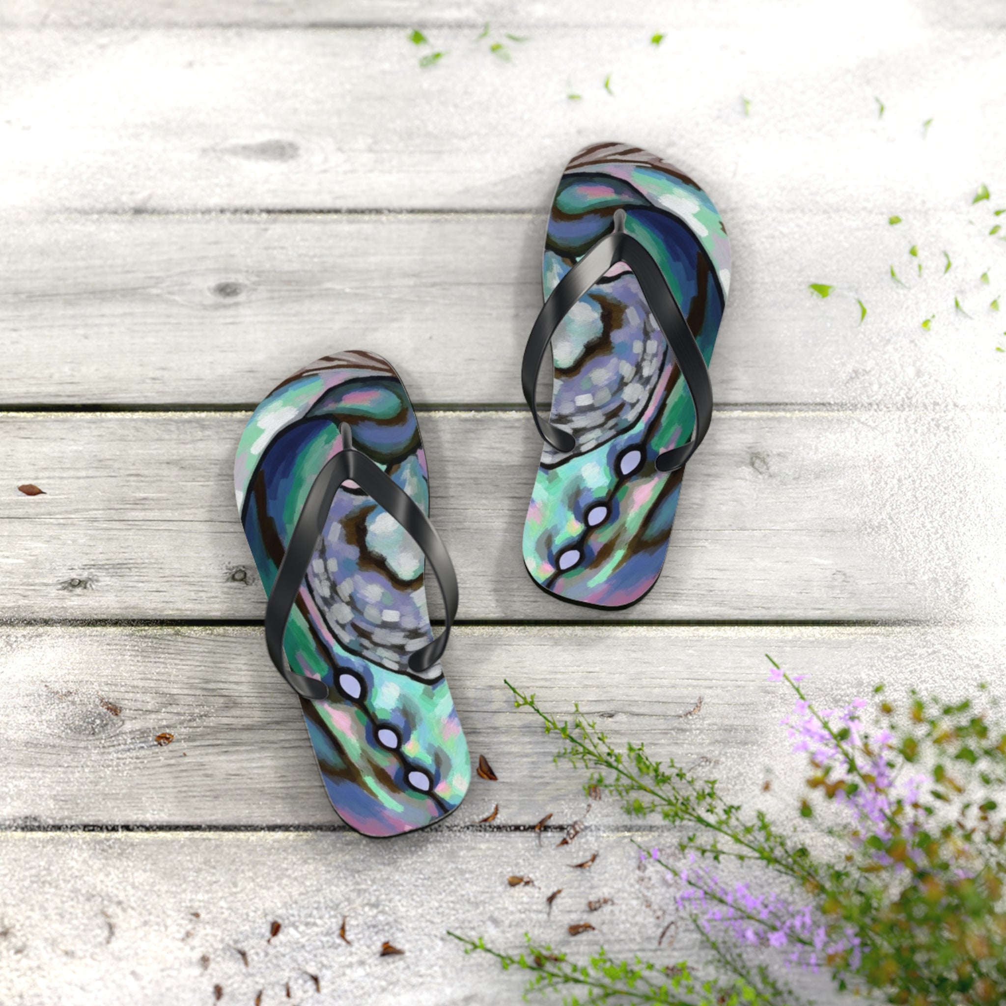 Aotearoa New Zealand Paua Print Jandals | Abalone Design
