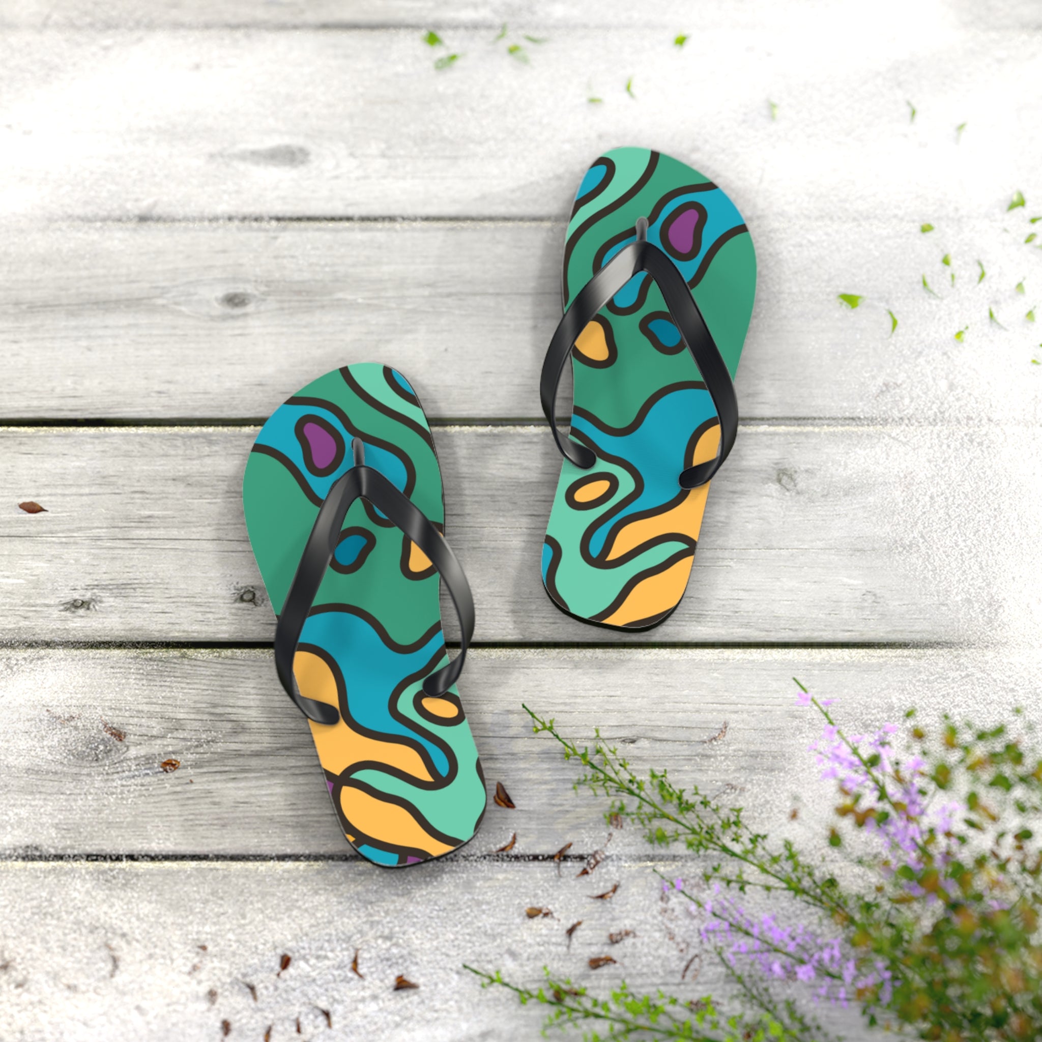 Paua Shell Design Inspired Jandals - Aotearoa New Zealand Footwear
