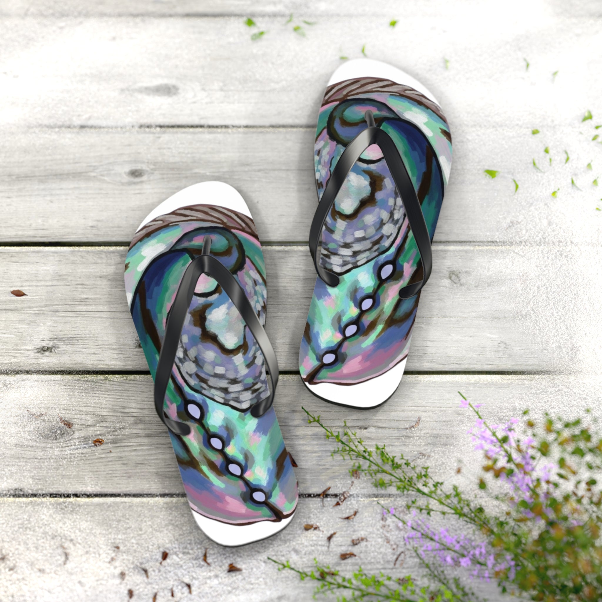 Aotearoa New Zealand Paua Print Jandals | Abalone Design