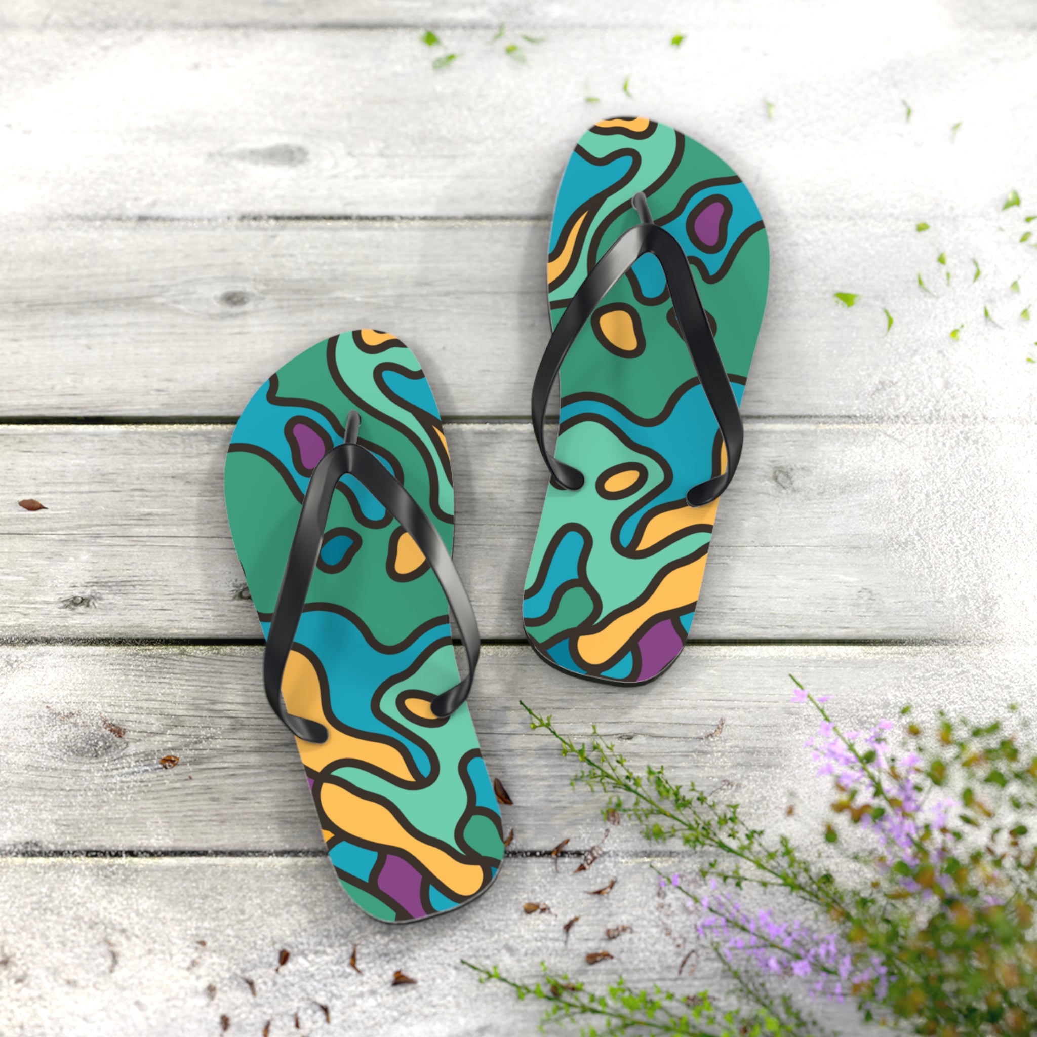 Paua Shell Design Inspired Jandals - Aotearoa New Zealand Footwear