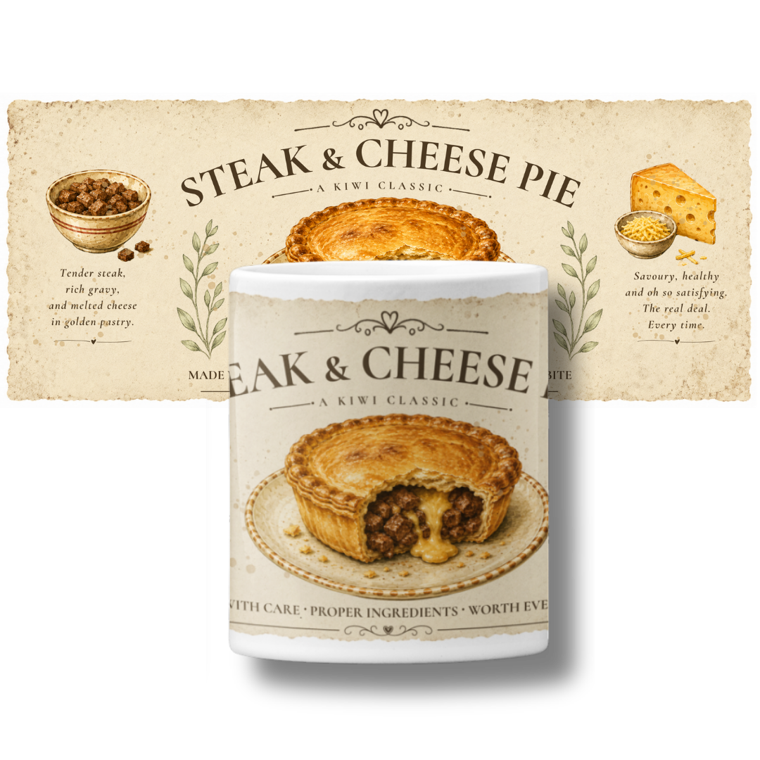 "Steak & Cheese Pie" Mug