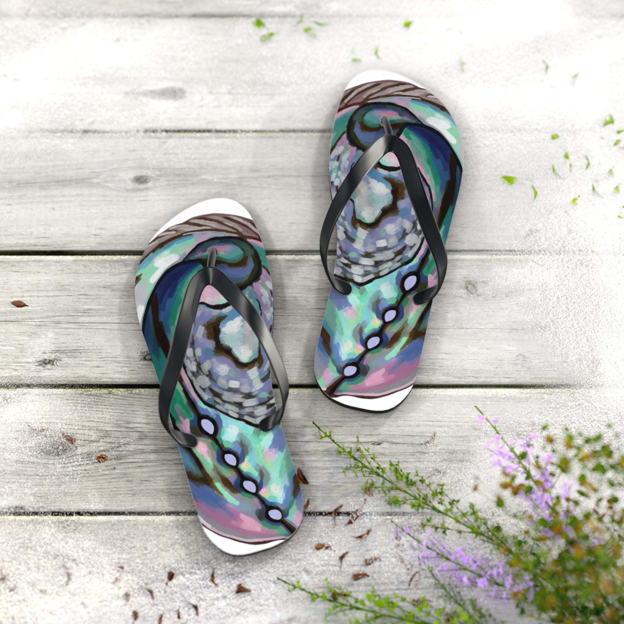 Aotearoa New Zealand Paua Print Jandals | Abalone Design