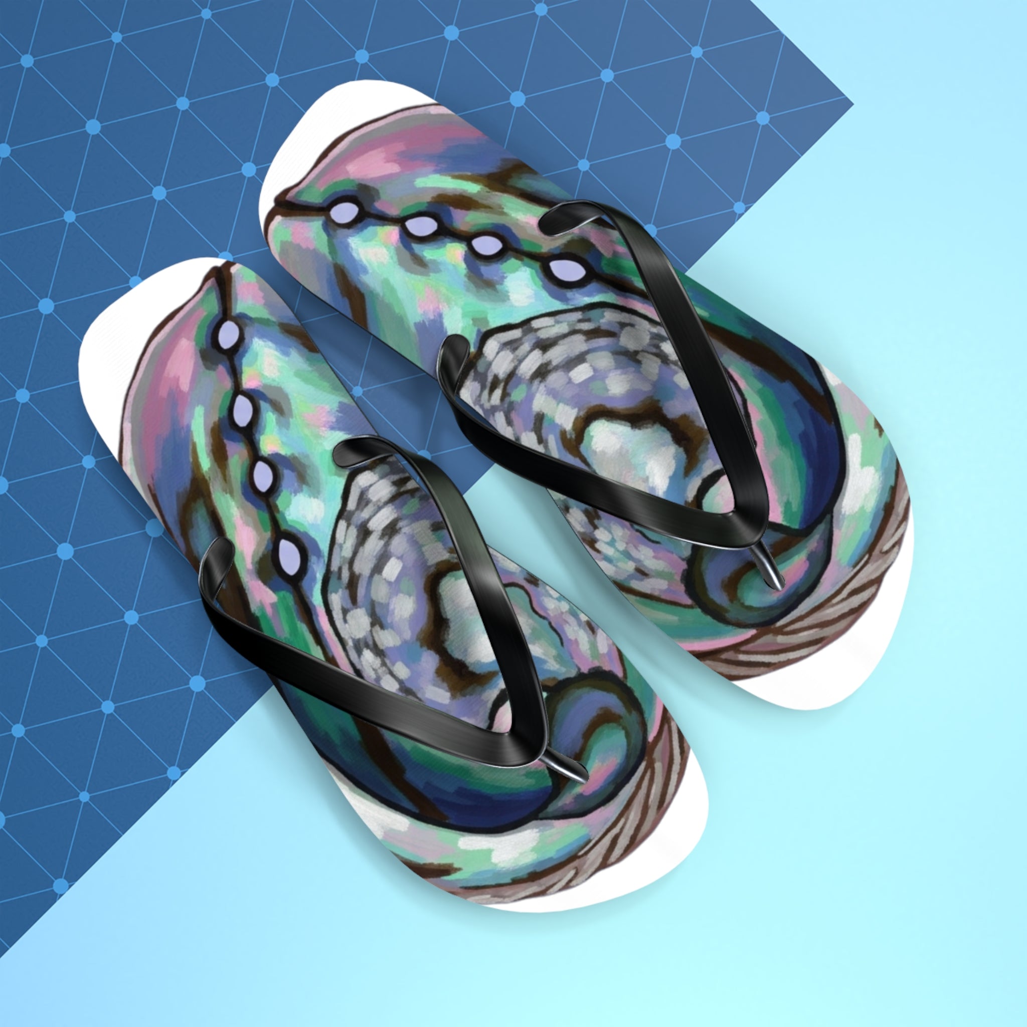 Aotearoa New Zealand Paua Print Jandals | Abalone Design